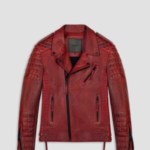 BODA SKINS BURNT RED LEATHER JACKET SIZE LARGE